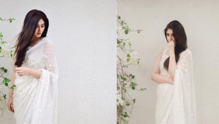 Dur E Fishan Saleem Wows Fans With White Saree Dreamy Look
