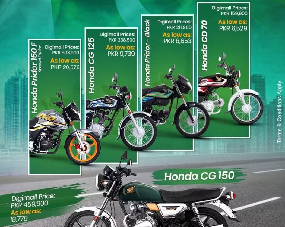 Honda Cg 150 Installment Plan In Pakistan Starting At Rs18000 Per Month 