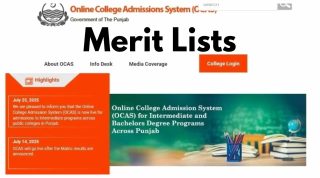 Merit Lists Of Inter Admissions 2025 In Public Colleges Of Punjab Available Online