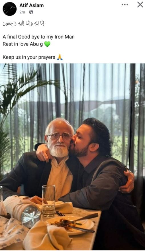 Singer Atif Aslams Father Breathes His Last At Age 77 