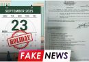 23 September Holiday Update In Pakistan