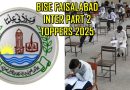Bise Faisalabad Inter Part 2 Class 12 Results 2025 Position Holders