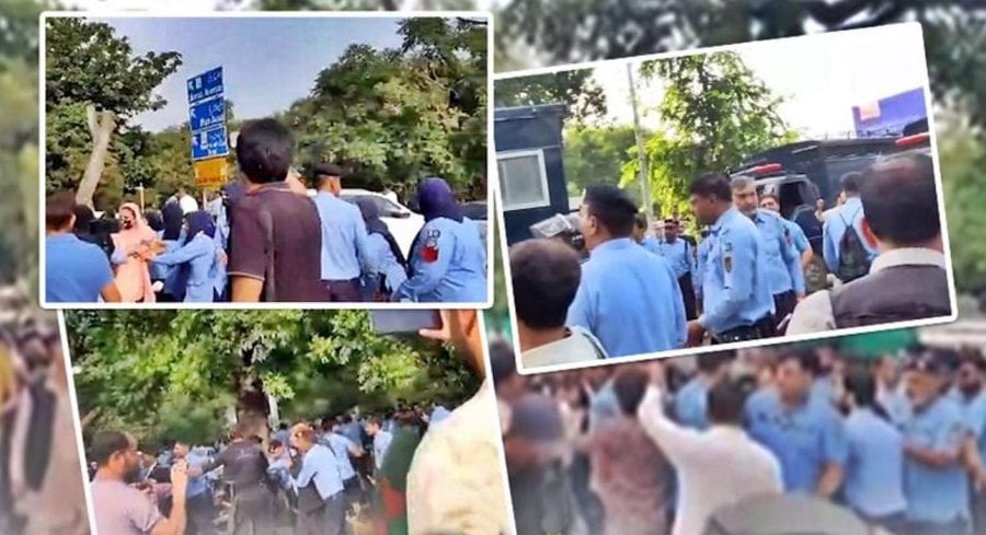 Chaos At Islamabad Press Club As Police Baton Charge Kashmiri Protesters Assault Journalists
