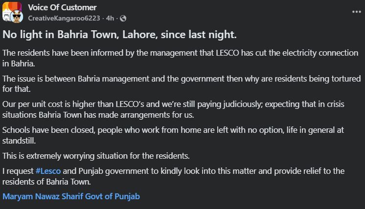 Bahria Town Goes Dark After Power Cut Due To Rs68 Crore Electricity Bill Default 
