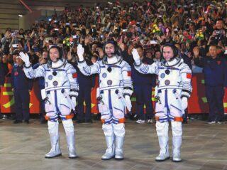 Chinas Shenzhou Xxi Crew Begins Space Mission