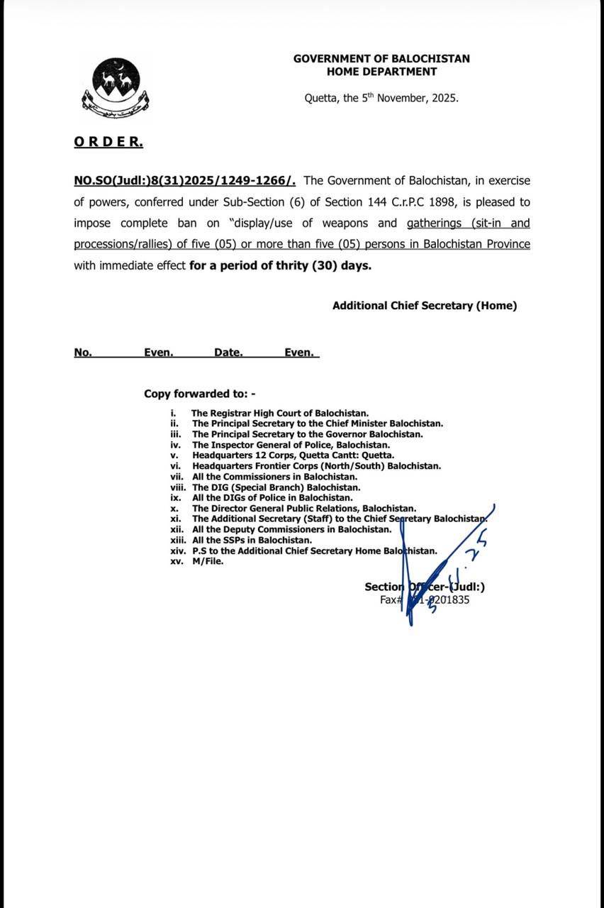 No Pti Rally In Balochistan As Section 144 Takes Effect Amid Terror Threat 