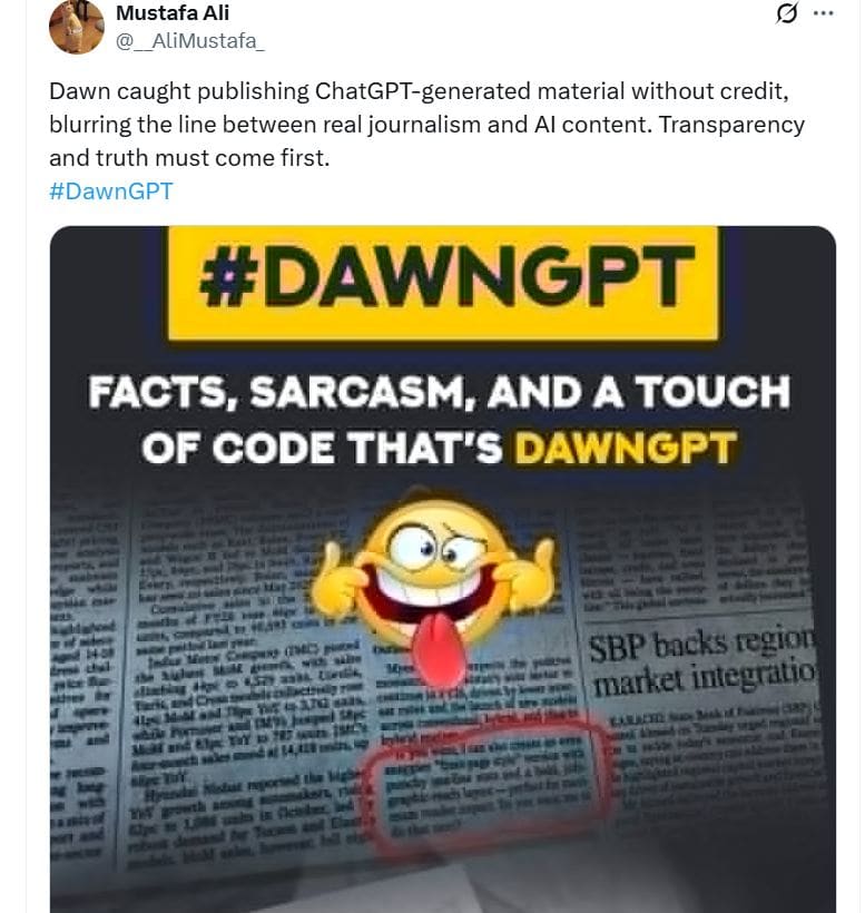 Readers In Shock As Chatgpt Blunder By Leading Pakistani Newspaper Goes Viral 