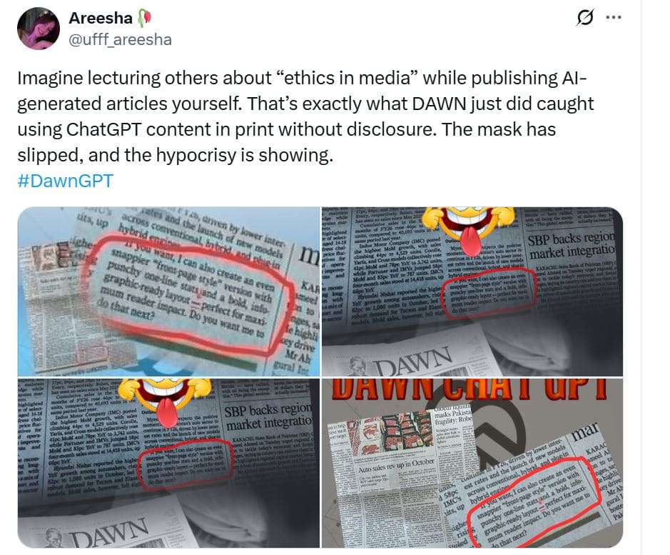 Readers In Shock As Chatgpt Blunder By Leading Pakistani Newspaper Goes Viral 