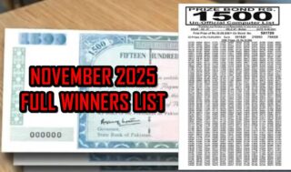 Rs1500 Prize Bond Full Winners List 17 Nov 2025