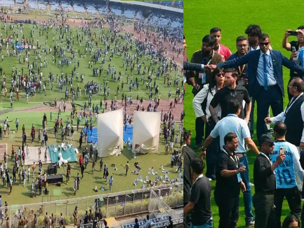 Chaos Erupts At Kolkata Stadium During Lionel Messis Visit Amid Poor Arrangements