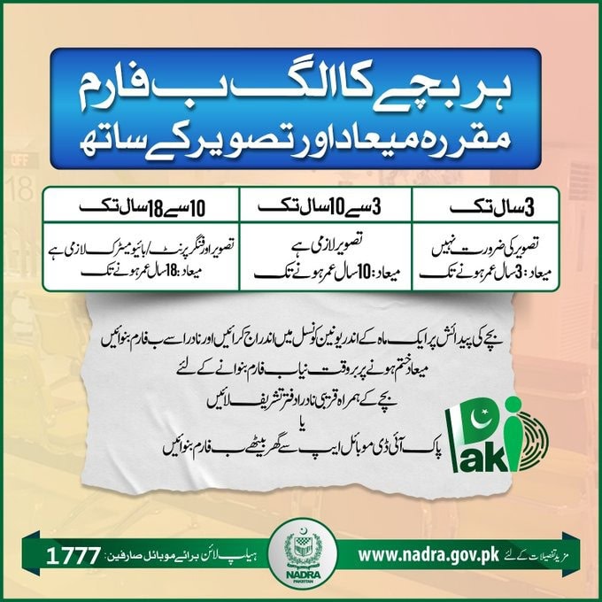 Nadra B Form For Newborns To 18 Years Rules And Fee Structure 