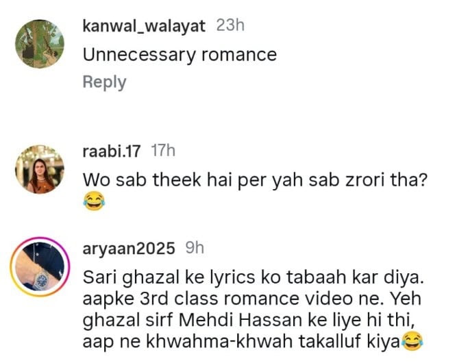 Unnecessary Romance Resham Shafqat Amanat Alis New Music Video Sparks Backlash 
