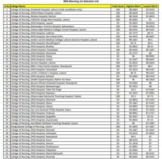 Bs Nursing Admissions Check Morning Evening Merit Lists Here 