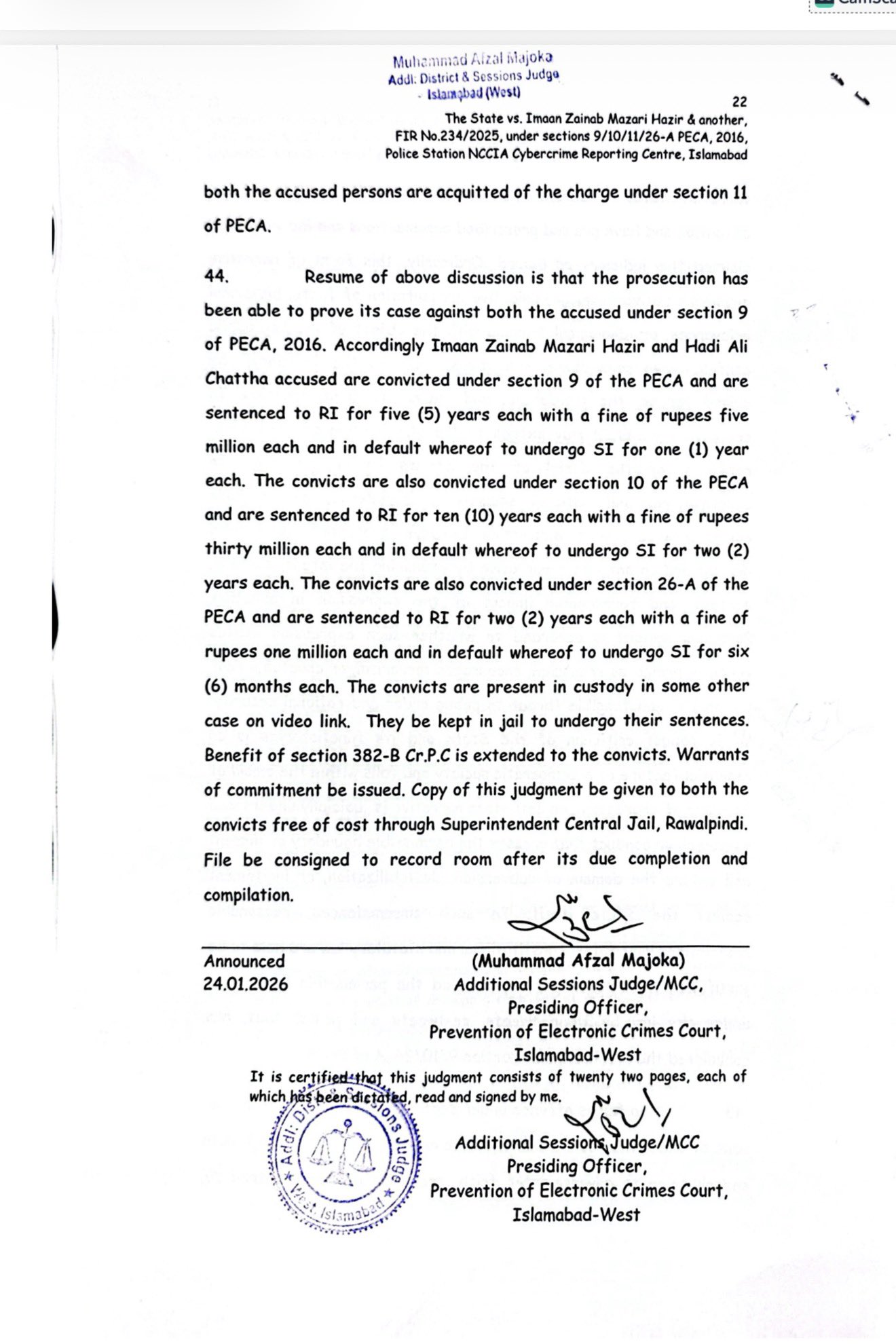 Dissent Pakistani Lawyer Imaan Mazari And Husband Jailed For 17 Years Over Anti State Tweets 