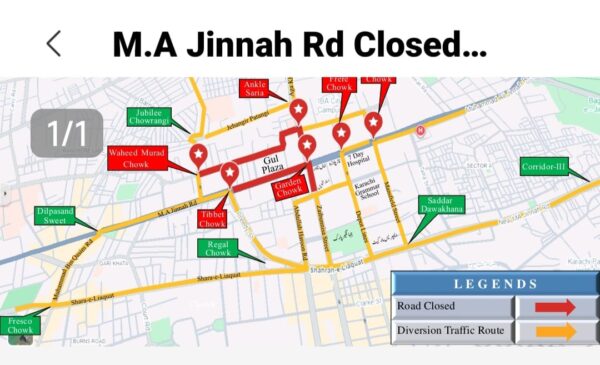 Karachi Police Announce Alternate Traffic Routes After Gul Plaza Fire At Ma Jinnah Road