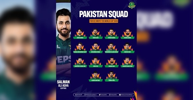 Pakistan unveil 15-member squad for T20 World Cup 2026