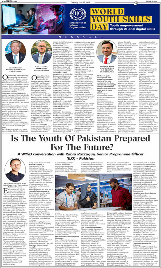 World Youth Skill Day Ilo Suppliment