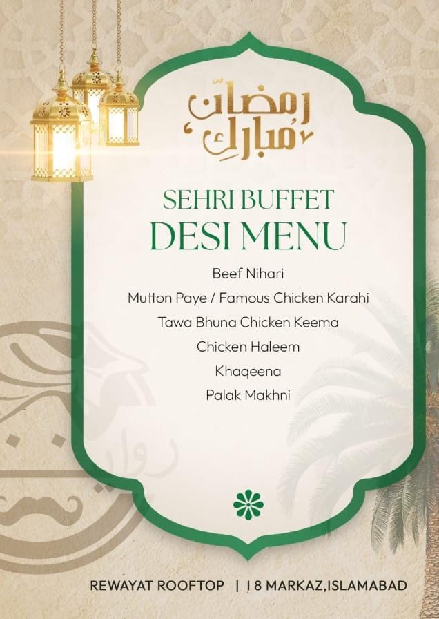 Best Sehri Buffet In Islamabad For Ramadan 2026 