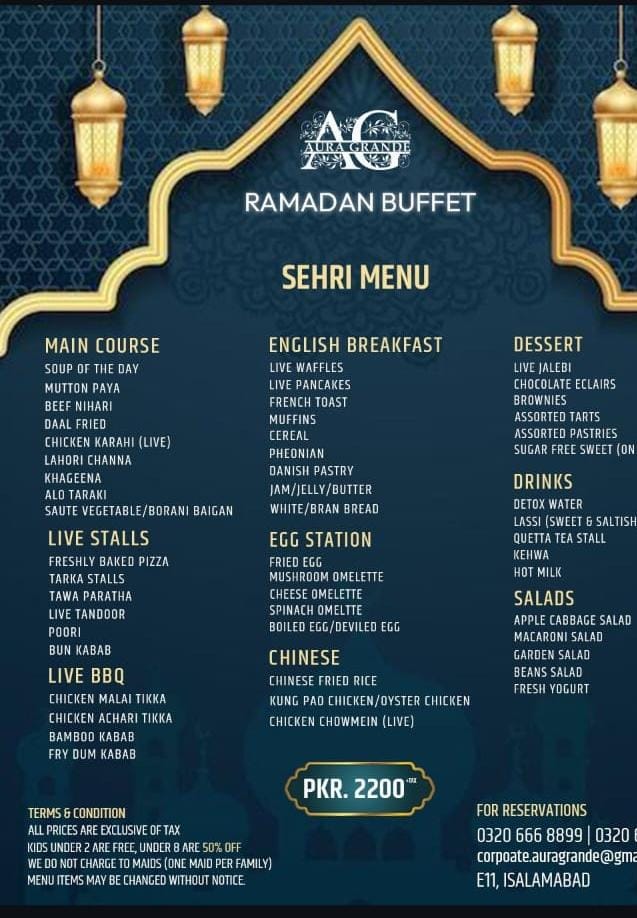 Best Sehri Buffet In Islamabad For Ramadan 2026 