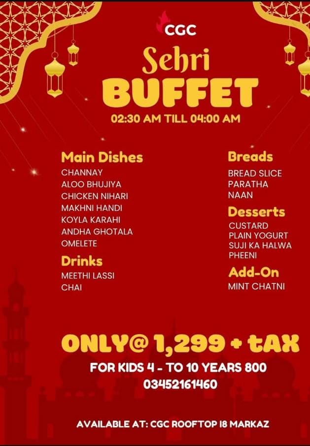 Best Sehri Buffet In Islamabad For Ramadan 2026 