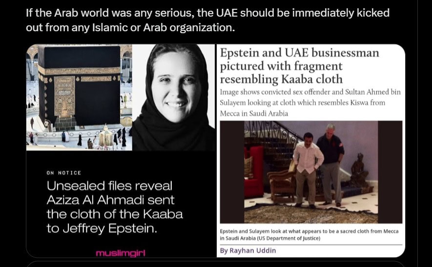 Jeffrey Epstein Pictured With Kaaba Cloth Kiswa Alongside Uae Billionaire
