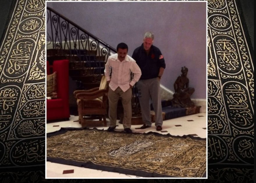Jeffrey Epstein pictured With Kaaba cloth Kiswa alongside UAE Billionaire