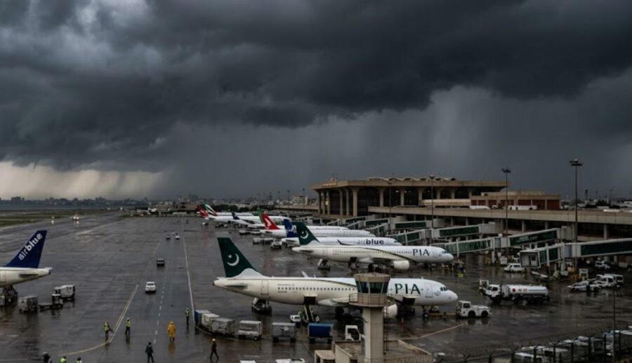 Karachi Airport On Alert As Thunderstorm Threat Looms Over Sindh Until March 29
