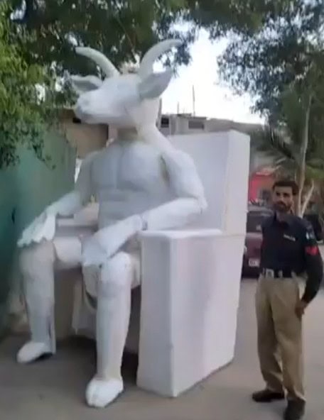 Karachi Stunned By 10 Foot Satanic Statue Linked To Ancient Demon Baal 