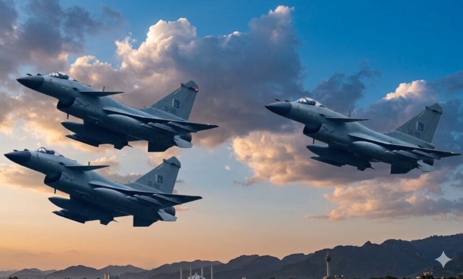 Paf J 10c Jets Roar Over Islamabad Skies During Pakistan Day Parade Rehearsal