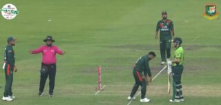 Watch Salman Ali Aghas Reaction To Controversial Run Out Against Bangladesh