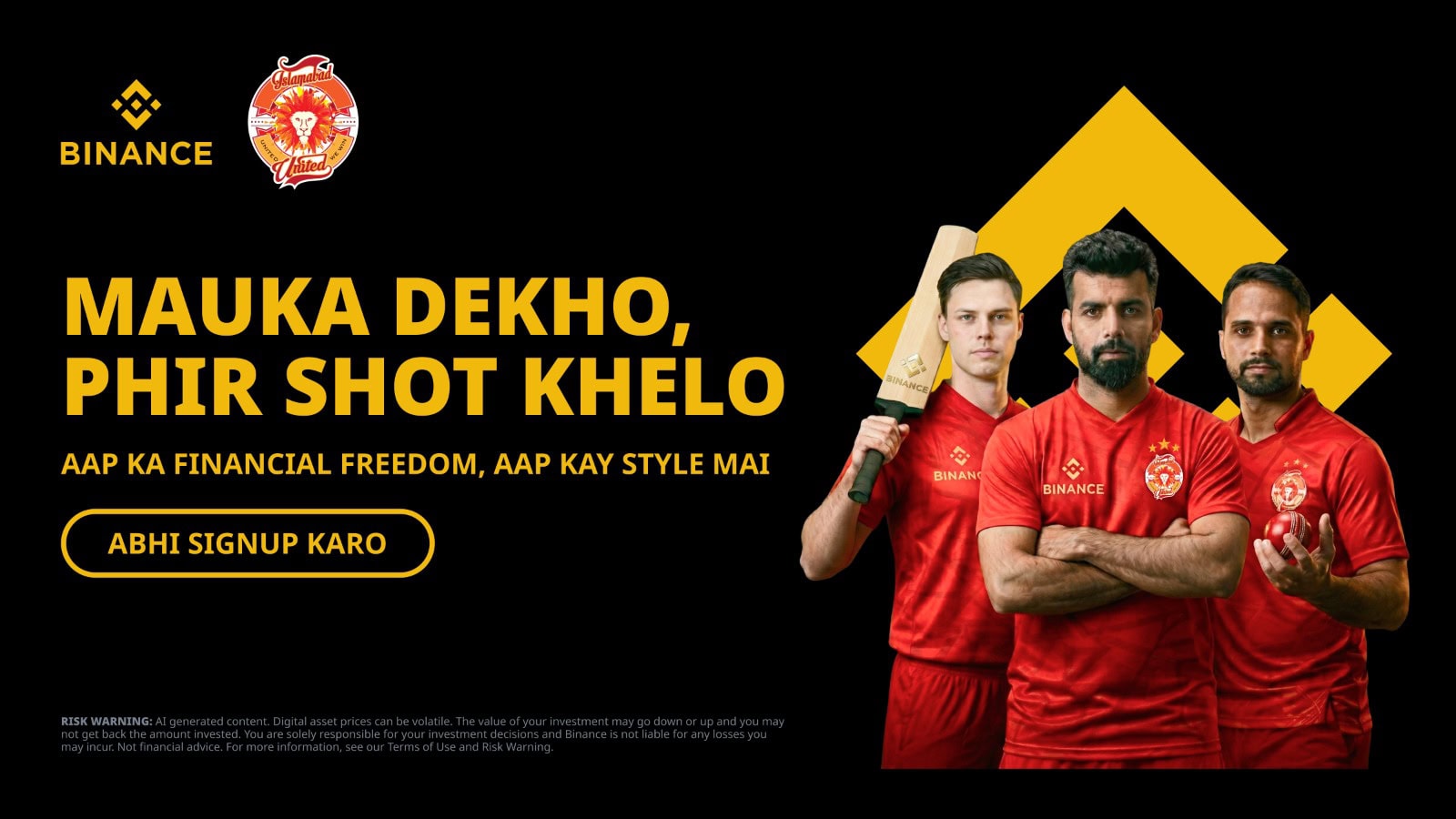 Binance And Islamabad United Launch Season Long Fan Campaign Featuring Binance Pay And Exclusive Player Access 