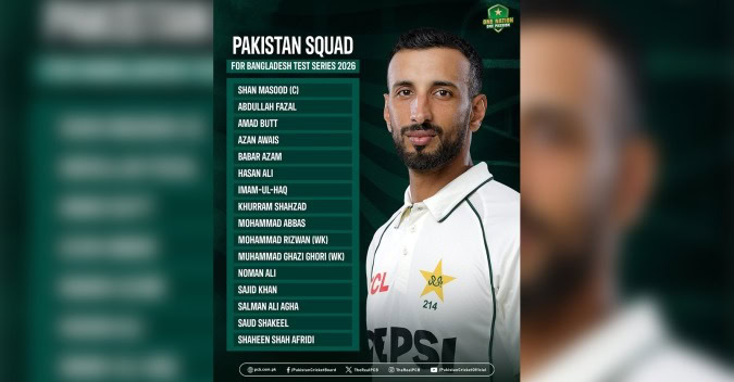 Four Uncapped Players Named As Pakistan Announce Squad For Bangladesh Test Series