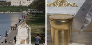 Golden Throne Installation In Washington Mocks Trumps White House Renovations