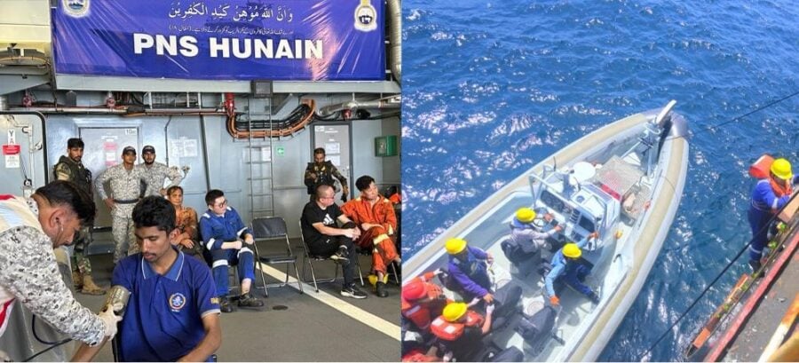 Pakistan Navy Rescues 10 Crew Members In North Arabian Sea