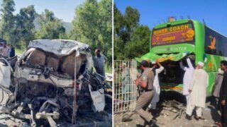 11 Dead Seven Injured As Van Collides With Parked Bus On Swat Expressway