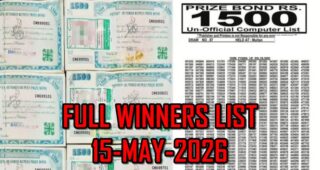 1500 Prize Bond Full Draw List Pdf Download 15 May 2026
