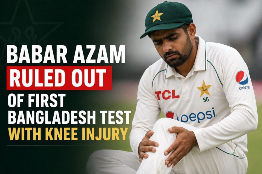 Babar Azam Ruled Out Of First Bangladesh Test With Knee Injury