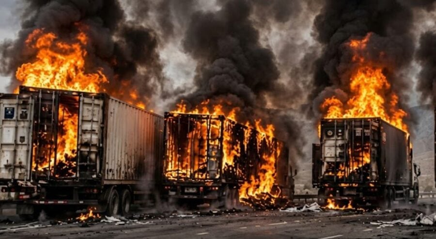 Cargo Carrying Goods Worth Rs20 Crores Reduced To Ashes In Balochistan Highway Attack