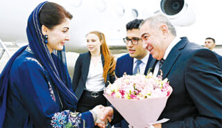 Cm Maryam Receives Warm Welcome On Arrival In Baku