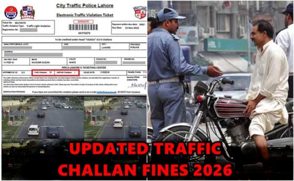 New Traffic Challan Offences And Fines 2026 Issued By Lahore Police