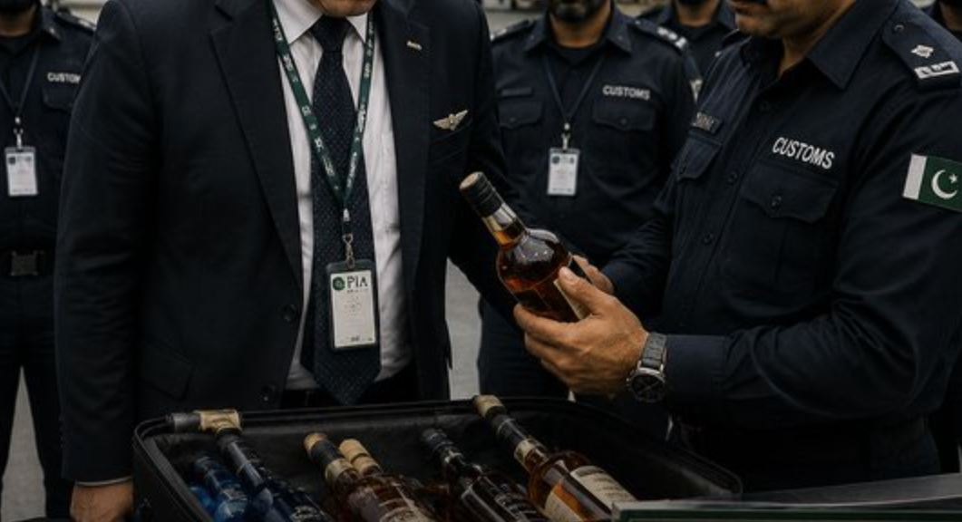 Pia Officer Busted At Lahore Airport For Clearing Liquor Through Vip Protocol 
