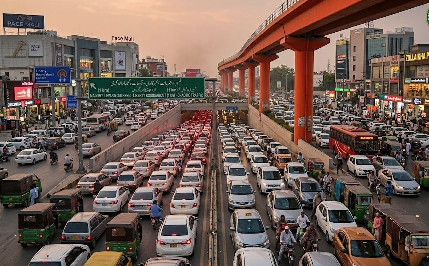 Traffic Jam Grips Lahore Amid Liberty Roundabout Closure For Marka E Haq Event