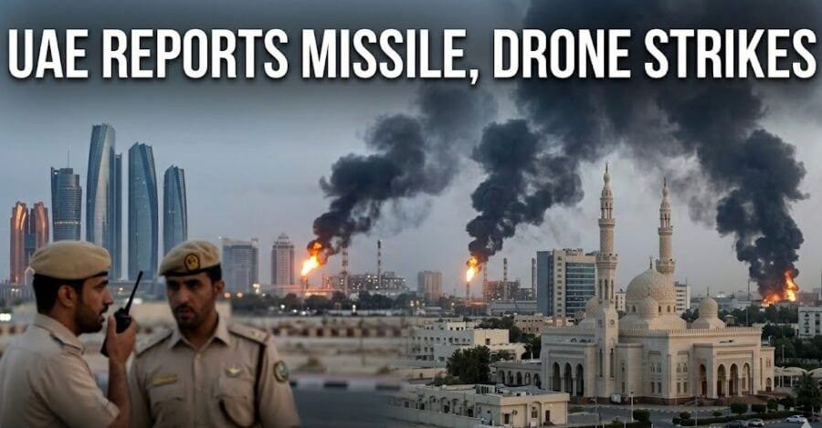 Uae Reports Missile Drone Strikes Iran Denies Involvement