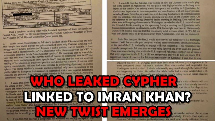 Who Leaked Alleged Cypher Mystery Deepens Over Imran Khan Ouster Claims