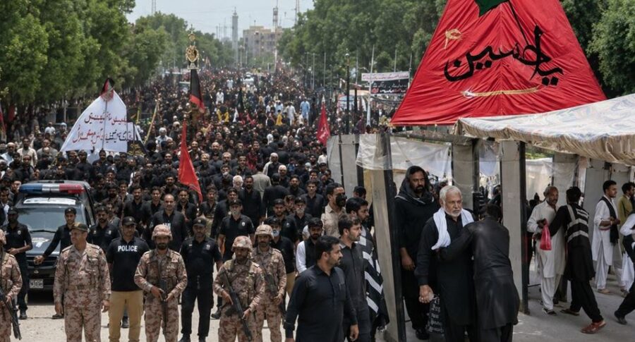 9th Muharram Processions Conclude Peacefully Amid Tight Security