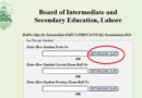 Bise Lahore Inter Part 1 Roll Number Slips 2026 Issued Download Online