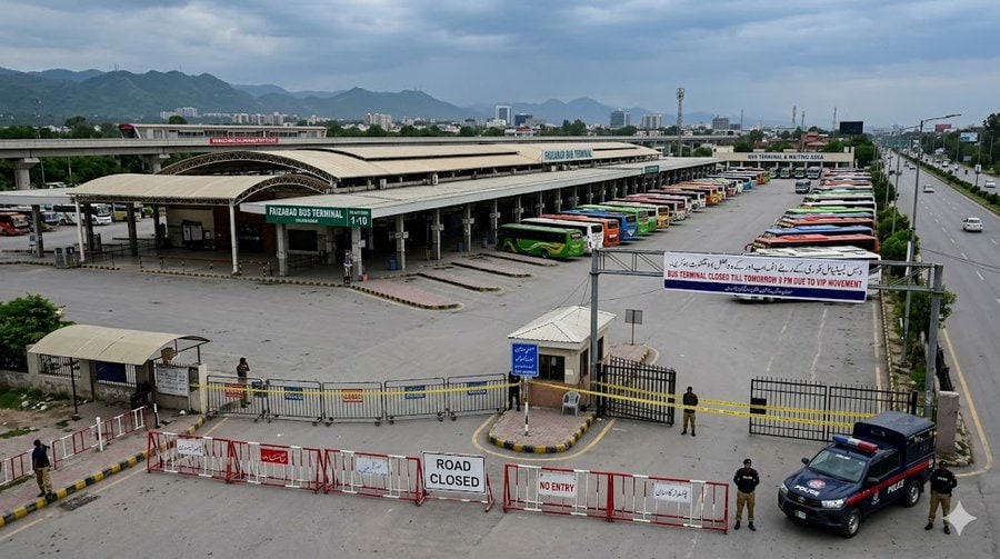 Faizabad Bus Terminal Closed As Security Tightens For Iranian Presidents Visit