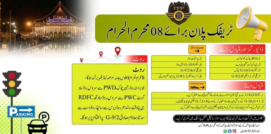 Islamabad Traffic Plan For 8 Muharram Procession Check Alternative Routes