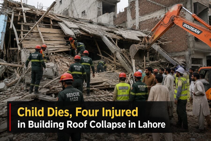 Child Dies Four Injured In Building Roof Collapse In Lahore