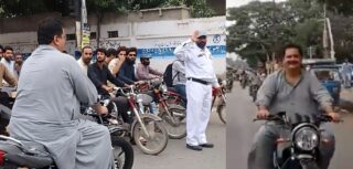 No Rules For Those In Power Nabil Gabol Gets Traffic Police Salute While Riding Without Helmet